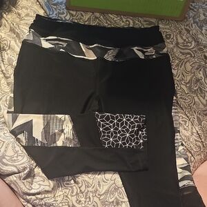 RBX Womens Leggings with Black and Gray Pattern